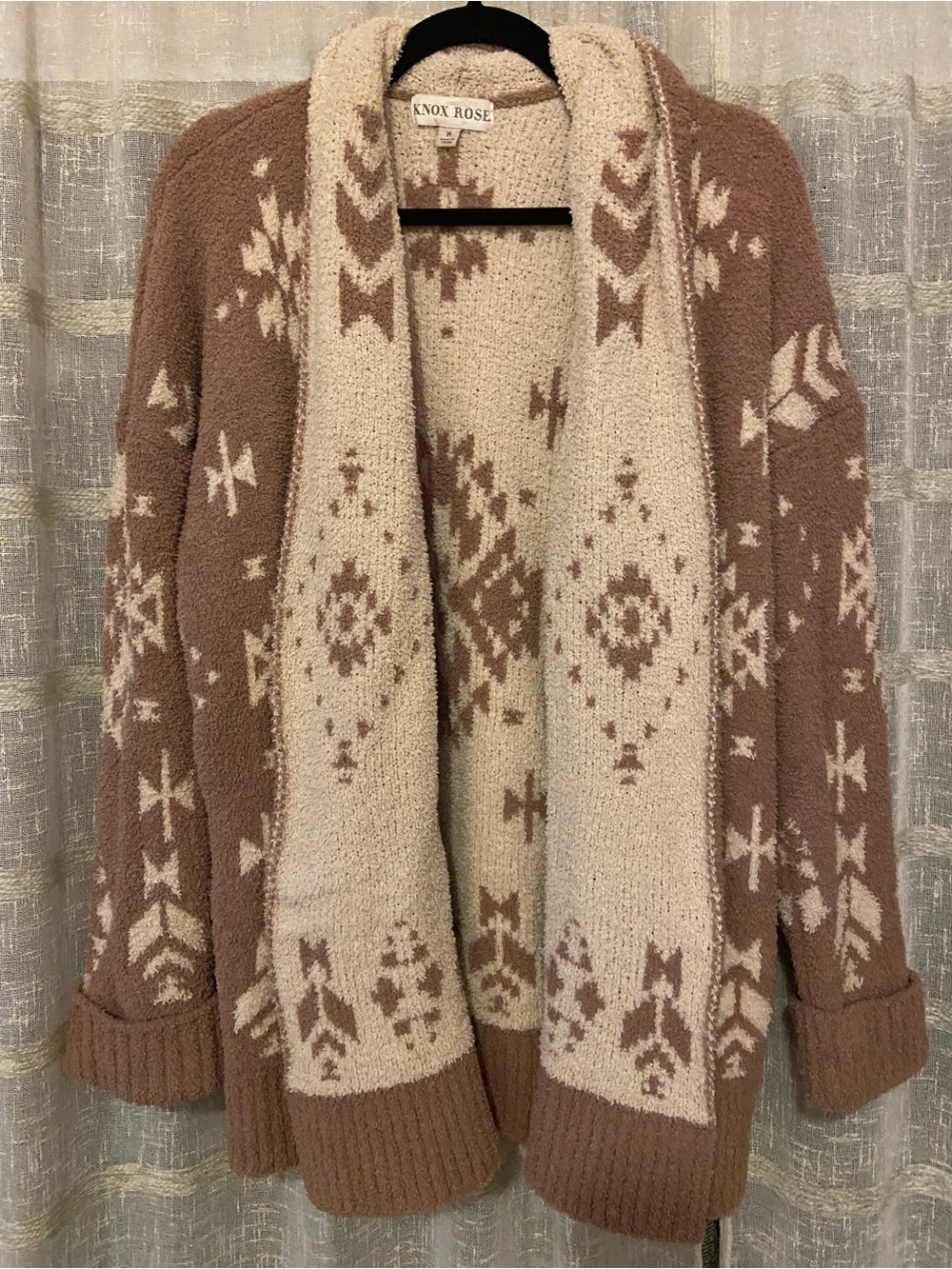NEW Knox Rose Taupe and Cream Open Cardigan SOFT